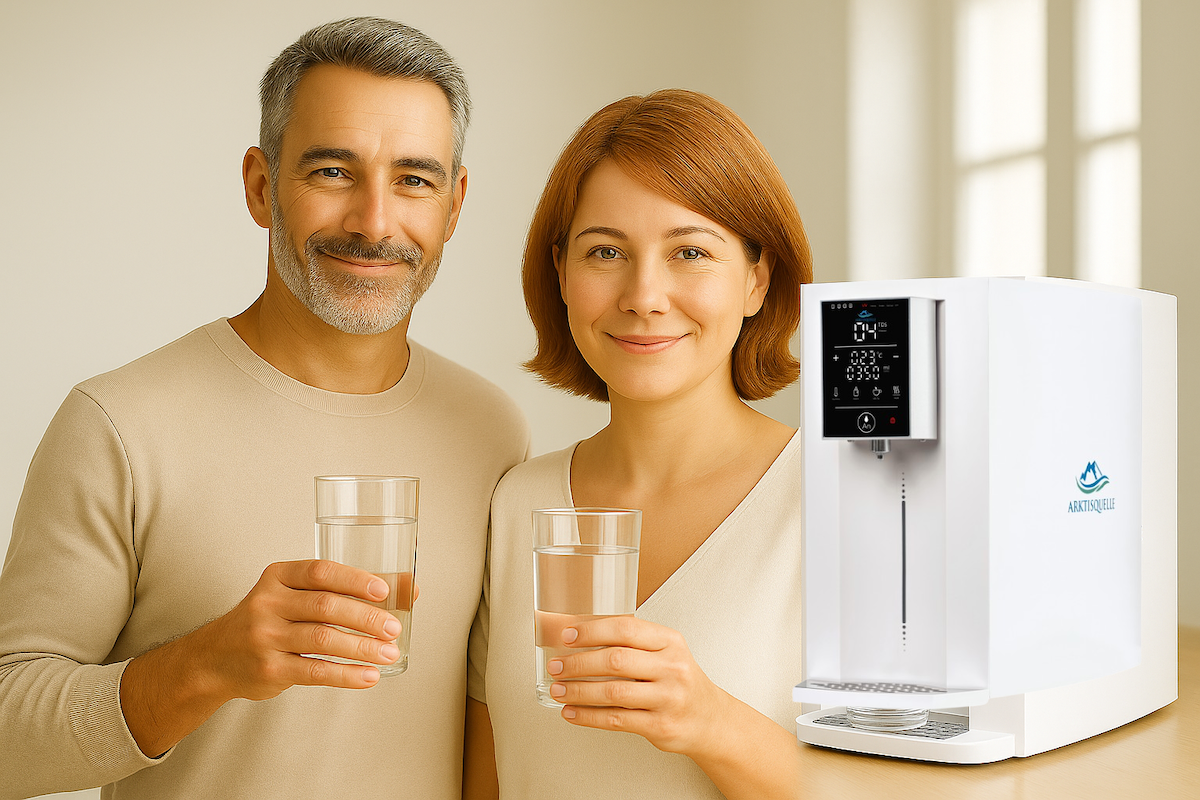 Arktisquelle Wasserfilter in der Küche: reines Wasser ohne Installation.